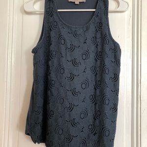 Dark blue Loft medium petite sleeveless top